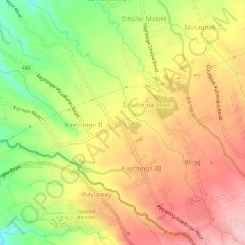 Mapa topográfico Kaytitinga I, altitude, relevo