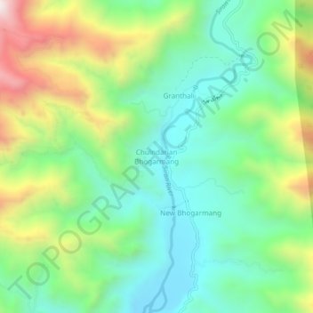 Mapa topográfico Chulndarian Bhogarmang, altitude, relevo