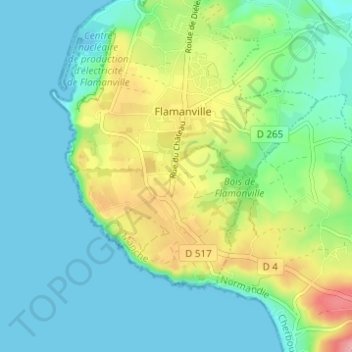 Mapa topográfico Hameau Viel, altitude, relevo