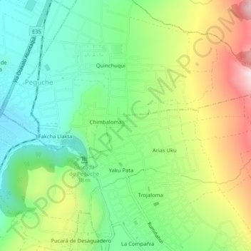 Mapa topográfico Agato, altitude, relevo