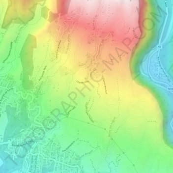 Mapa topográfico Le Tapage, altitude, relevo