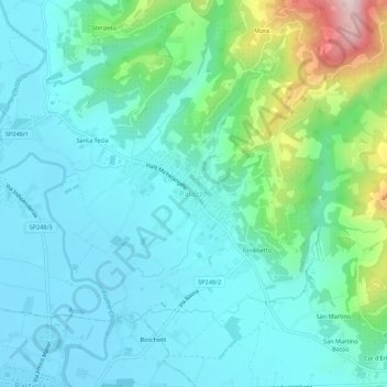 Mapa topográfico Palazzo, altitude, relevo