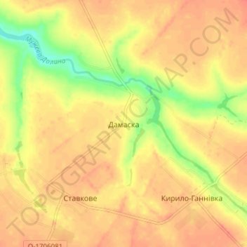 Mapa topográfico Дамаска, altitude, relevo