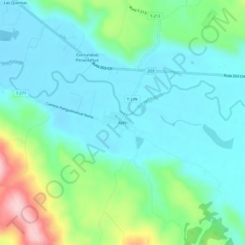 Mapa topográfico Aylín, altitude, relevo