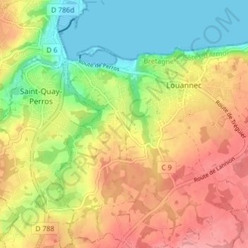 Mapa topográfico Ar Vouster, altitude, relevo