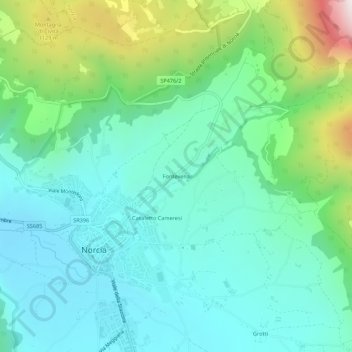 Mapa topográfico Fontevena, altitude, relevo