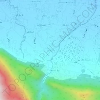 Mapa topográfico Karim Abad, altitude, relevo