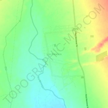 Mapa topográfico Los Palacios, altitude, relevo