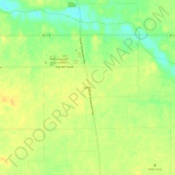 Mapa topográfico Loree, altitude, relevo