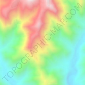 Mapa topográfico Disim, altitude, relevo