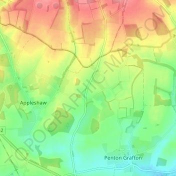 Mapa topográfico Clanville, altitude, relevo