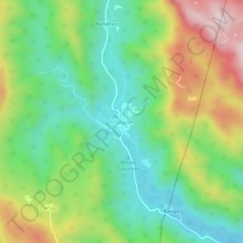 Mapa topográfico Hilaan, altitude, relevo