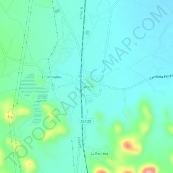 Mapa topográfico Bocas, altitude, relevo