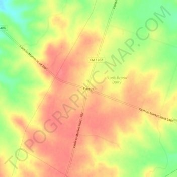 Mapa topográfico Energy, altitude, relevo