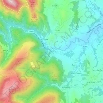 Mapa topográfico Gaville, altitude, relevo