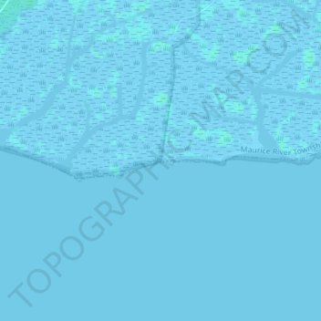 Mapa topográfico Thompsons Beach, altitude, relevo