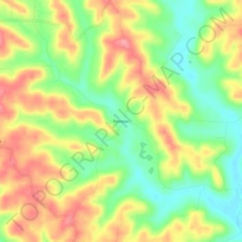 Mapa topográfico Rosseau, altitude, relevo