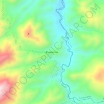 Mapa topográfico Chaquishca, altitude, relevo