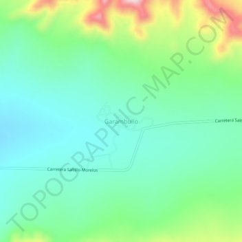 Mapa topográfico Garambullo, altitude, relevo