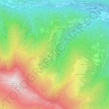 Mapa topográfico Vittone, altitude, relevo