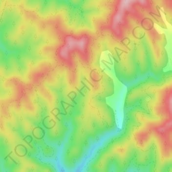Mapa topográfico Cacaras, altitude, relevo