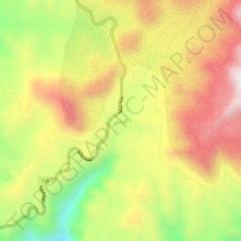 Mapa topográfico الرس, altitude, relevo