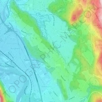 Mapa topográfico Riedl, altitude, relevo