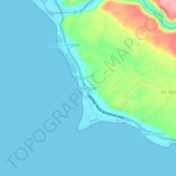Mapa topográfico Merpas, altitude, relevo