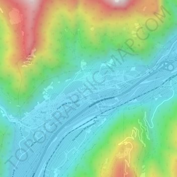 Mapa topográfico Sabbionara, altitude, relevo