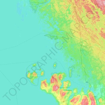 Mapa topográfico Gray Island, altitude, relevo