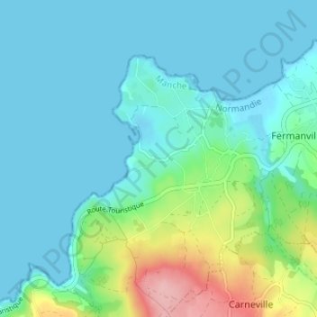 Mapa topográfico Le Perrey, altitude, relevo