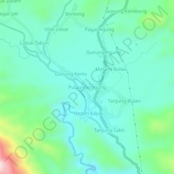 Mapa topográfico Pulau Panggung, altitude, relevo