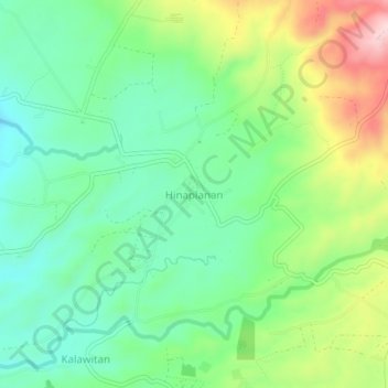Mapa topográfico Hinaplanan, altitude, relevo