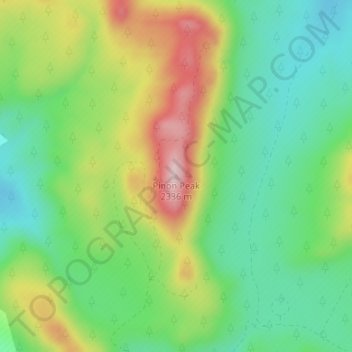 Mapa topográfico Pinon Peak, altitude, relevo