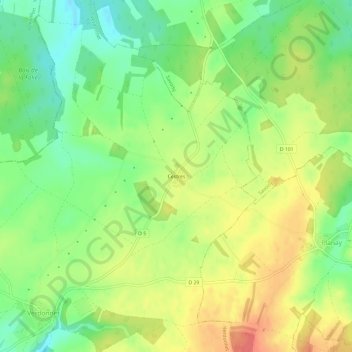 Mapa topográfico Cestres, altitude, relevo