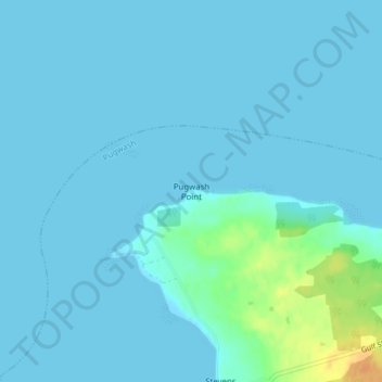 Mapa topográfico Pugwash Point, altitude, relevo