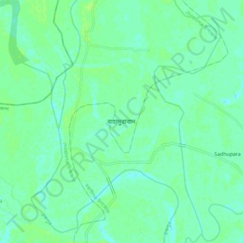 Mapa topográfico Bahadurabad, altitude, relevo