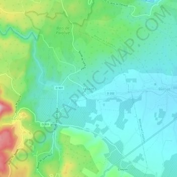 Mapa topográfico La Lauze, altitude, relevo