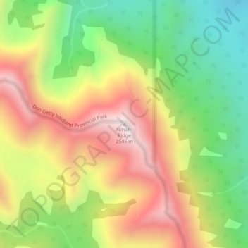 Mapa topográfico Nihahi Ridge, altitude, relevo