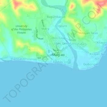 Mapa topográfico Bolho, altitude, relevo