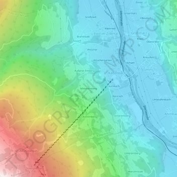 Mapa topográfico Mitteremberg, altitude, relevo