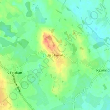 Mapa topográfico English Frankton, altitude, relevo