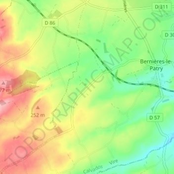 Mapa topográfico Noron, altitude, relevo