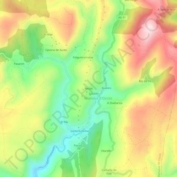 Mapa topográfico Perais, altitude, relevo