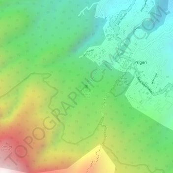 Mapa topográfico Air Terjun Kakek Bodo, altitude, relevo