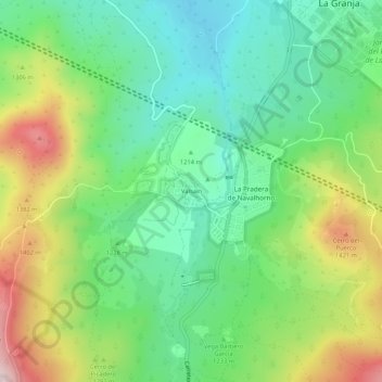 Mapa topográfico Valsaín, altitude, relevo