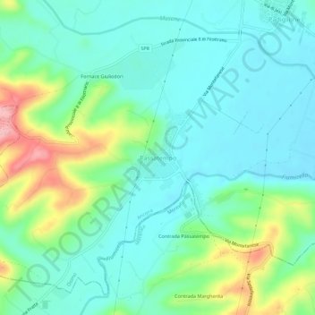 Mapa topográfico Passatempo, altitude, relevo