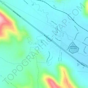 Mapa topográfico Elliot Springs, altitude, relevo