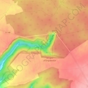 Mapa topográfico Le Cul du Cerf, altitude, relevo