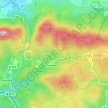 Mapa topográfico Col du Buis, altitude, relevo